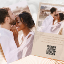 Foto simple con Boda neutral de código QR Rsvp