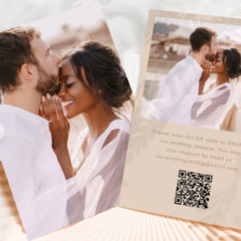 Invitación Foto simple con Boda neutral de código QR Rsvp