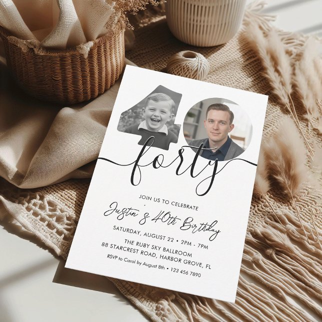 Invitación Foto simple de cumpleaños 40 (Subido por el creador)