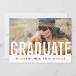 Invitación Foto simple de graduado de Moda casual