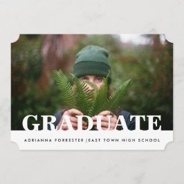 Invitación Foto simple de graduado en Casual