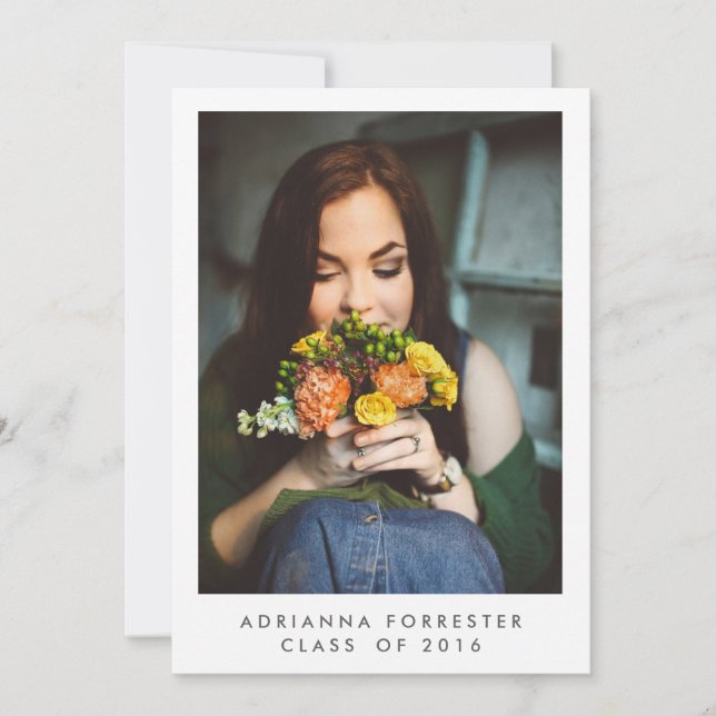 Invitación Foto simple de la fiesta de graduación (Anverso)