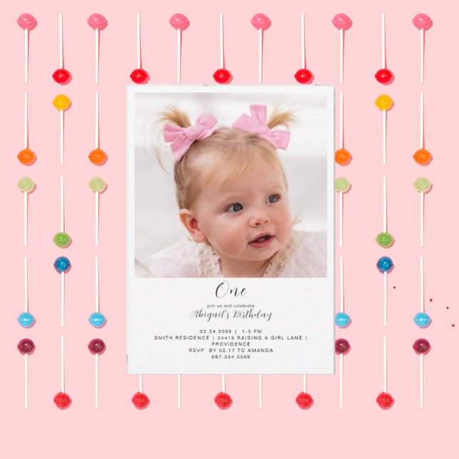 Invitación Foto simple Fiesta de cumpleaños 1 (Subido por el creador)
