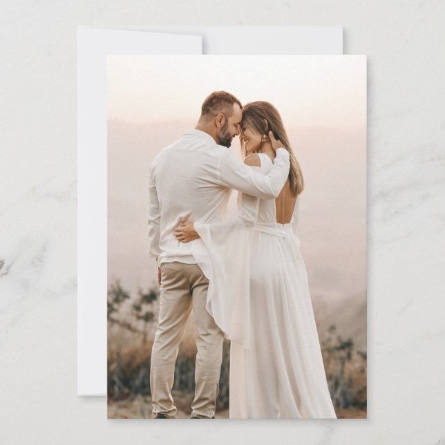Invitación Foto Simple para Boda de Vellum/Acrílico (Anverso)