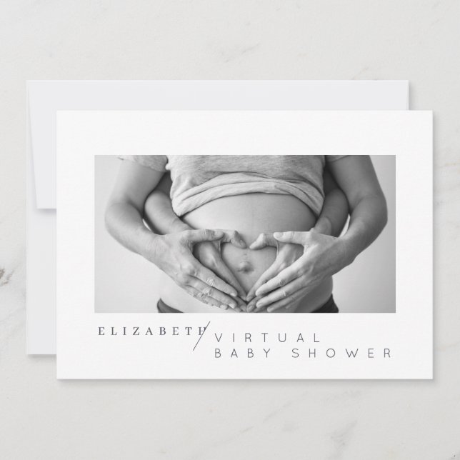 Invitación Foto simple Personalizado virtual Baby Shower (Anverso)
