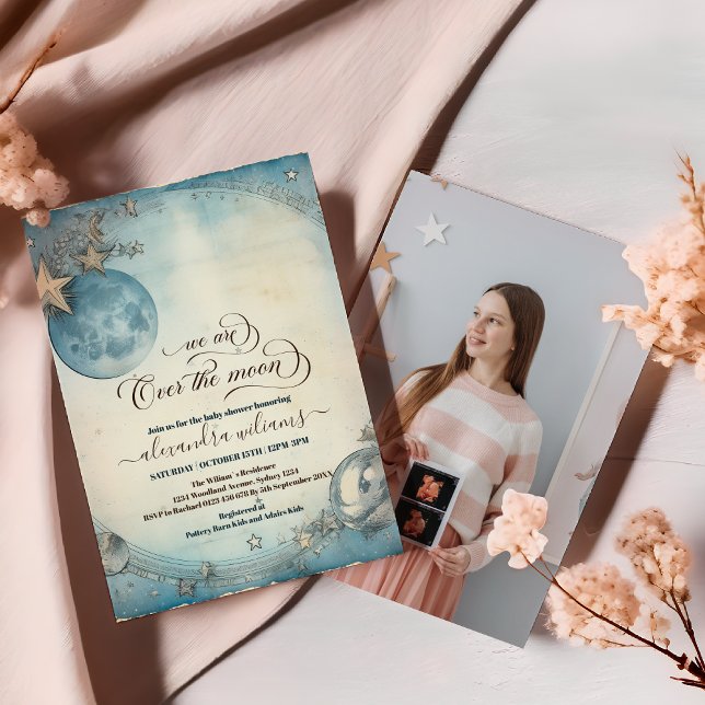 Invitación Foto sobre la ducha de bebé azul de la marina de l (Subido por el creador)