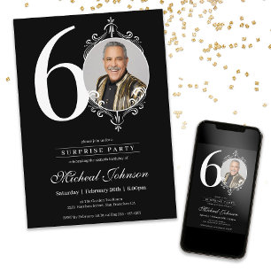 Invitación Foto Sorpresa 60º fiesta de cumpleaños