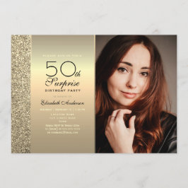 Invitación Foto Sorpresa de Oro Cumpleaños 50