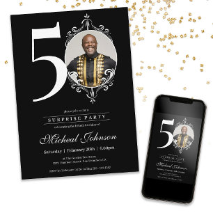 Invitación Foto Sorpresa Fiesta de cumpleaños número 50