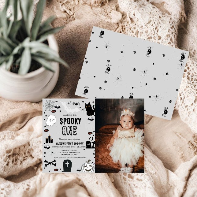 Invitación Foto Spooky Una fiesta de cumpleaños de primer año (Subido por el creador)
