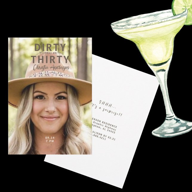 Invitación Foto Sucia Fiesta de Cumpleaños Treinta (Subido por el creador)