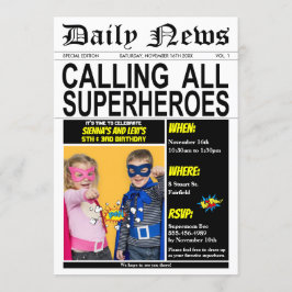 Invitación Foto Super Hero del partido Superhéroe