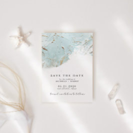 Invitación Foto texturizada de Relieve metalizado dorado azul