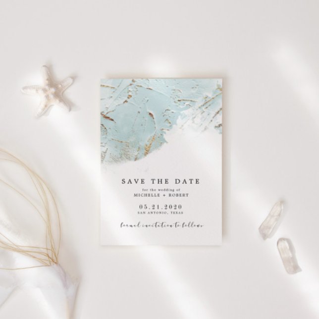 Invitación Foto texturizada de Relieve metalizado dorado azul (Subido por el creador)