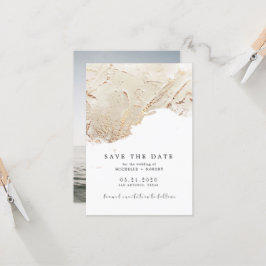 Invitación Foto texturizada de Relieve metalizado dorado Guar