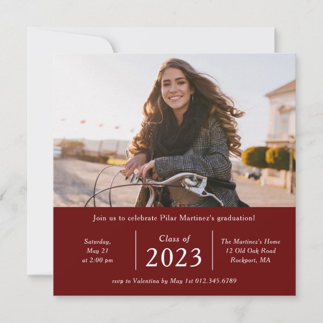 Invitación Foto timorense de la fiesta de graduación de 2023 (Anverso)