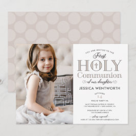 Invitación Foto tipográfica primera hija de la comunión sagra