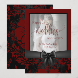 Invitación Foto tradicional de aniversario de bodas 25 felice