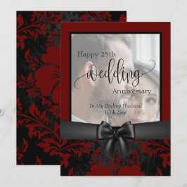Invitación Foto tradicional de aniversario de bodas 25 felíz 