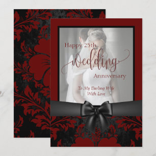 Invitación Foto tradicional de aniversario de bodas 25 felíz