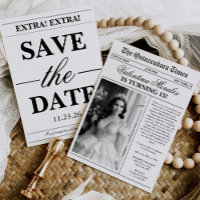 Foto Única de Periódico Antiguo para Quinceañera