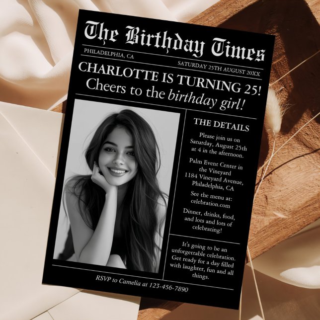 Invitación Foto única del periódico por 25 años (Subido por el creador)