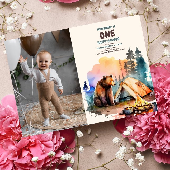 Invitación Foto Uno Feliz Camionero Wood Boys 1er cumpleaños (Subido por el creador)