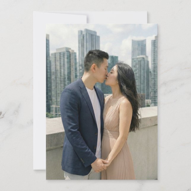Invitación Foto urbana de romance naval (Anverso)