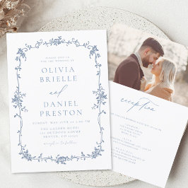 Invitación Foto victoriana de francés vintage, todo en un Bod