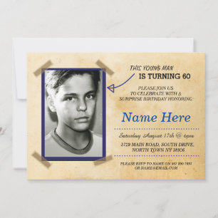 Invitación Foto Vintage de fiesta de cumpleaños invita a cual