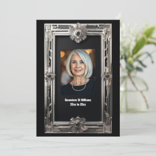 Invitación Foto vintage retiro adiós negro