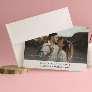 Invitación Foto y caligrafía 3BF Mod Horizontal Boda Inv