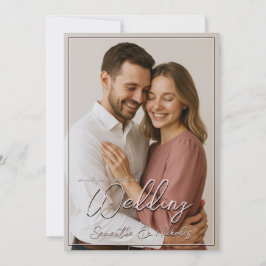 Invitación Foto y caligrafía: Minimalista Boda de Rubor cálid