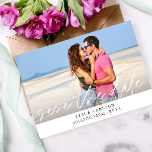 Invitación Foto y caligrafía MOD 4 W Guardar fecha