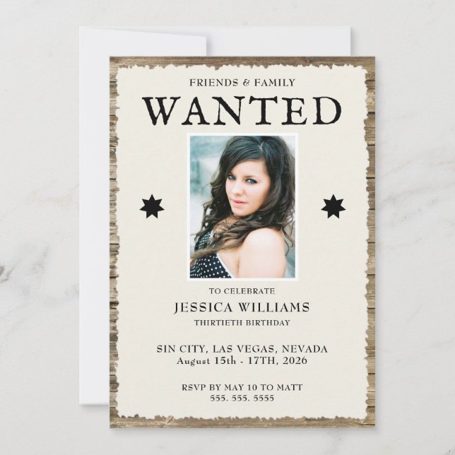 Invitación Foto y código QR Cumpleaños 30  (Anverso)