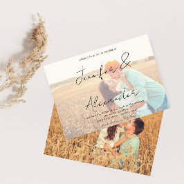 Invitación Foto y nombre grande Boda horizontal fotográfico V