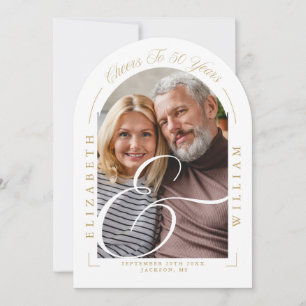 Invitación Fotografía Arch Caligrafía 50° aniversario Boda