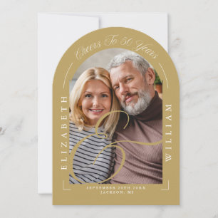 Invitación Fotografía Arch Caligrafía 50° aniversario Boda