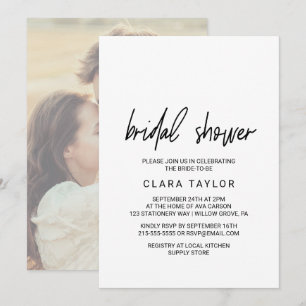 Invitación Fotografía caprichosa de caligrafía que apoya a la