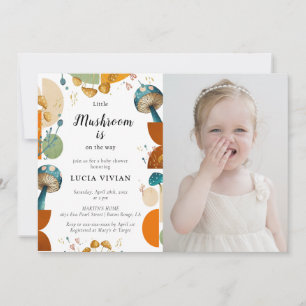 Invitación Fotografía colorida moderna Baby Shower hongo