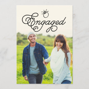 Invitación Fotografía completa del Simple Moderno Engagement 