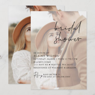 Invitación Fotografía Completa Sencilla Elegante Ducha Bridal