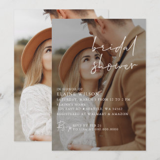 Invitación Fotografía Completa Sencilla Elegante Ducha Bridal