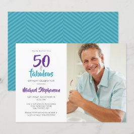 Invitación Fotografía de 50 años y fabuloso cumpleaños número