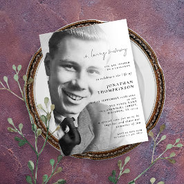 Invitación Fotografía de amor por la memoria Fúnebre Luncheon