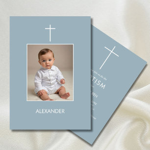 Invitación Fotografía de bautismo Niños Religiosos Blancos