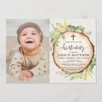 Fotografía de bautizo rústico bosque de otoño foll