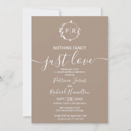 Invitación Fotografía de Boda Caligrafía Monograma Grullo
