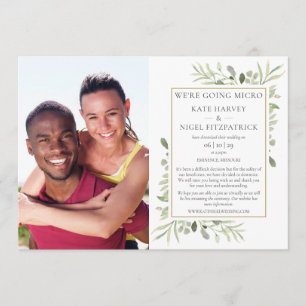 Invitación Fotografía de boda de micro vegetación reducida