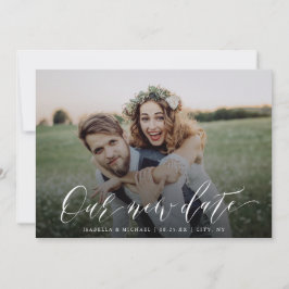 Invitación Fotografía de caligrafía simple cambiar la fecha P